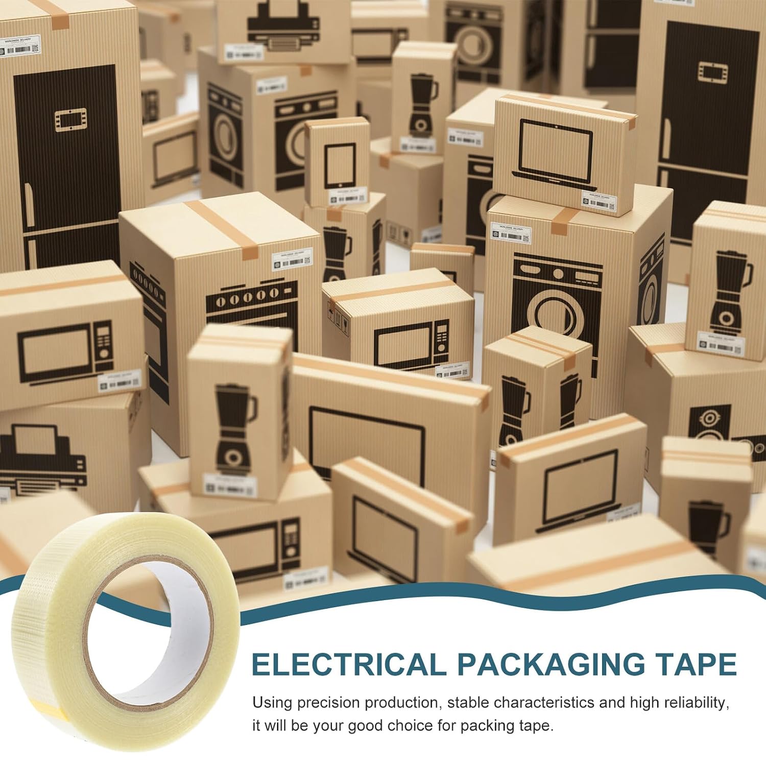 White Fiberglass Filament Tape, Strong Reinforced Industrial Adhesive