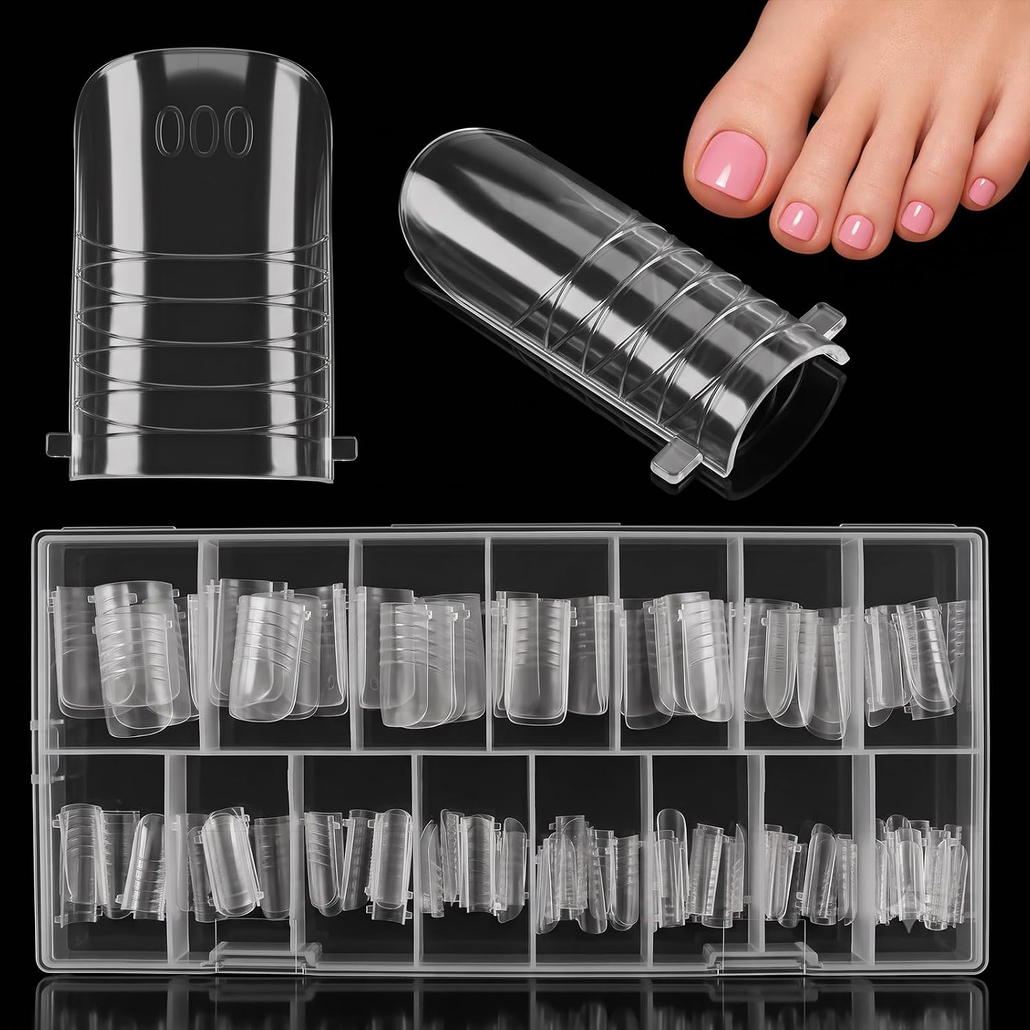 160 Pcs Dual Forms for Toes Dual Nail Forms for Builder Gel