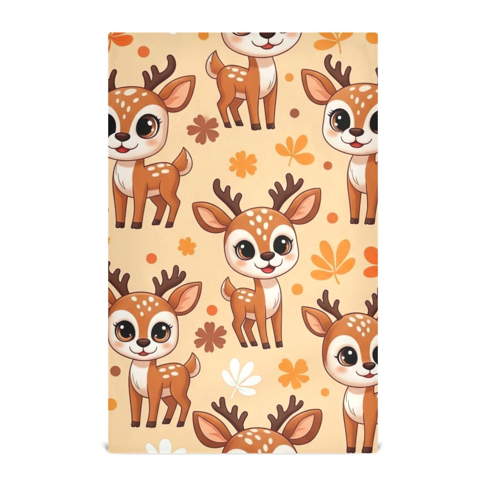 Torchon essuie-vaisselle polyester GAIREG 71x45 cm lot 6 pièces motif cerf