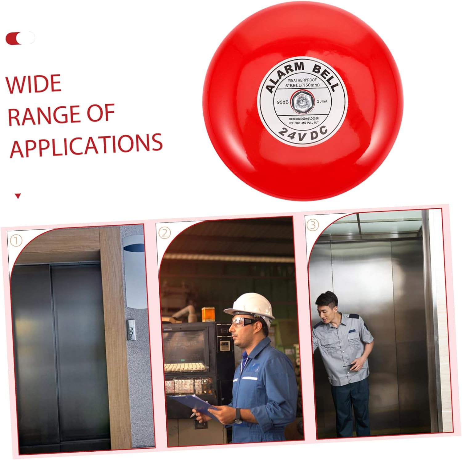 balacoo Factory Bell Electric Pull Station Security Alarm Bell for School Factory Home Power Supply