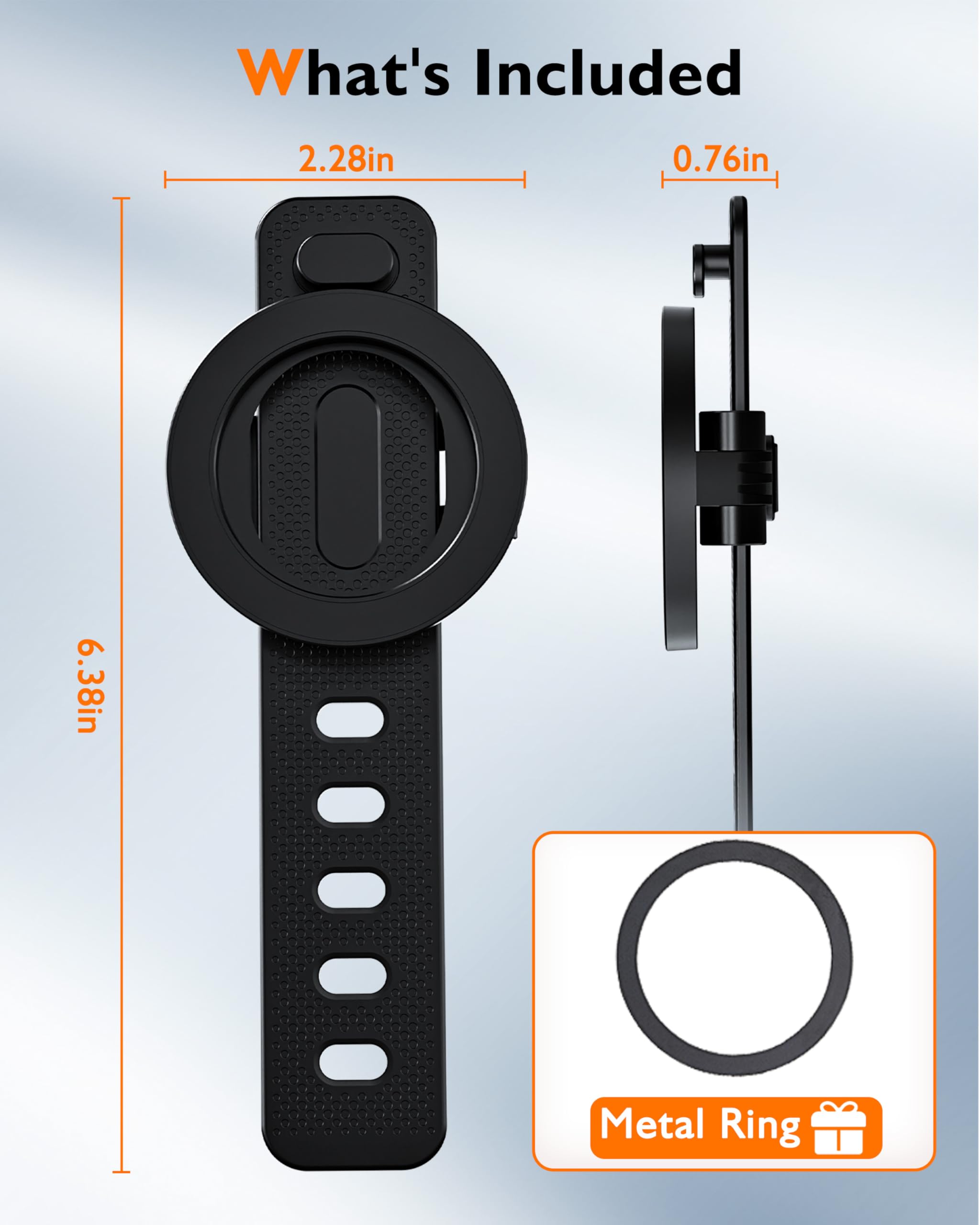 Supporto magnetico per telefono per palestra, manubrio della bicicletta, tapis roulant, carrello da golf, passeggino e carrello della spesa, supporto girevole a 360°, in silicone, compatibile