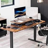 Vista 8 de VIVO convertidor de escritorio de 28 pulgadas, serie K, elevador ajustable de sentado a parado, estación de trabajo para monitor dual y portátil