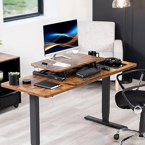 Miniatura 8 de VIVO convertidor de escritorio de 28 pulgadas, serie K, elevador ajustable de sentado a parado, estación de trabajo para monitor dual y portátil con