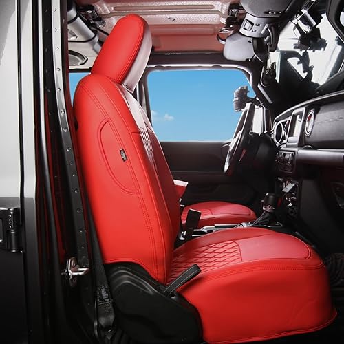 Miniatura 8 de GIANT PANDA Fundas personalizadas para asiento delantero de automóvil para Jeep Wrangler 24 puertas JL Sahara Sport Rubicon Unlimited Willys 4xe