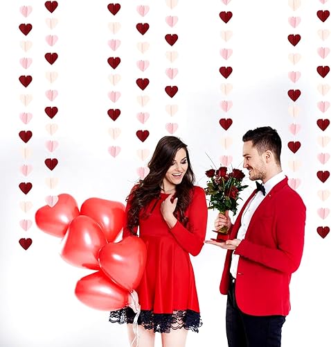 Miniatura 35 de Guirnalda de papel para decoración de fiesta de otoño beige, naranja y rosa, 39 pies, 3D de otoño, bohemio, colgante, para Acción de Gracias