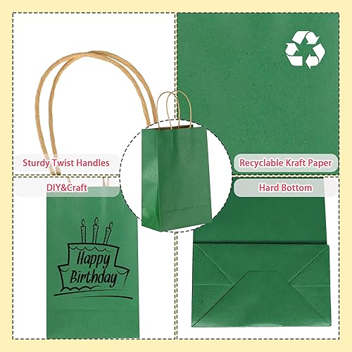 Miniatura 3 de GITMIWS Paquete de 30 bolsas de regalo de papel kraft arcoíris de 8.25 pulgadas, pequeñas bolsas de papel de colores con asas, bolsas de regalo de