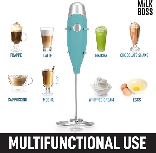 Miniatura 5 de Milk Boss Batidor Matcha  Agitador eléctrico de mano  Varita espumadora y mezclador de bebidas  Batidor para té verde  Licuadora de acero inoxidable