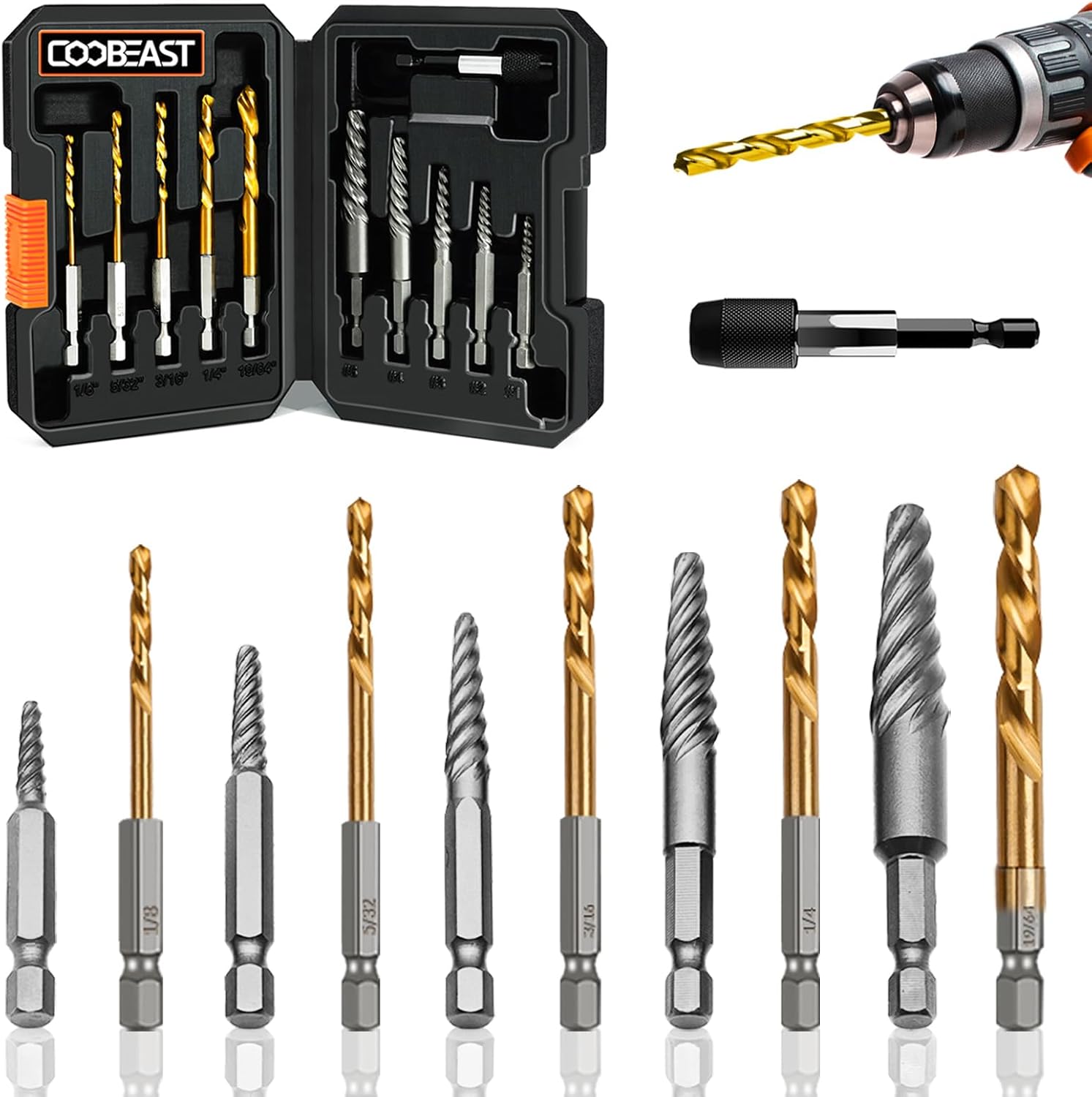 Coobeast 11Pcs Screw Extractor Set