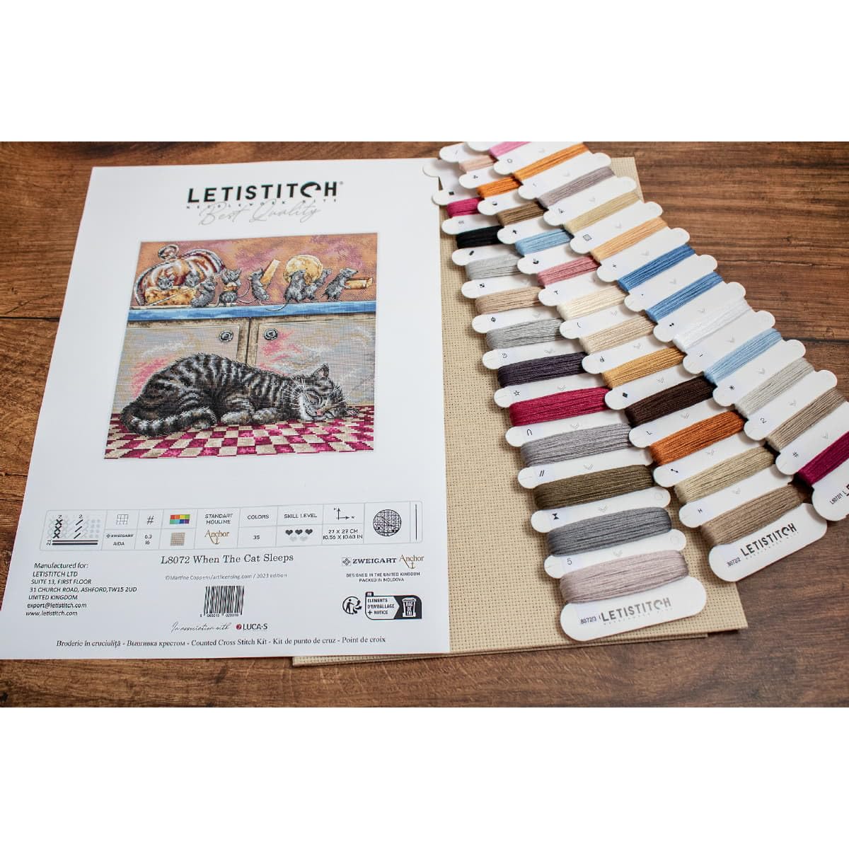 Letistitch Kit per ricamo a punto croce quando il gatto dorme