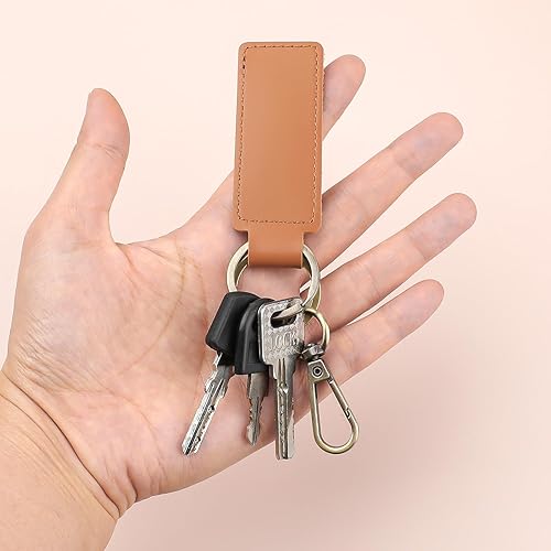 Miniatura 6 de Abeillo 2PCS Leather Keychain, Car Key Chain, Key Fob Keychain for Men Women