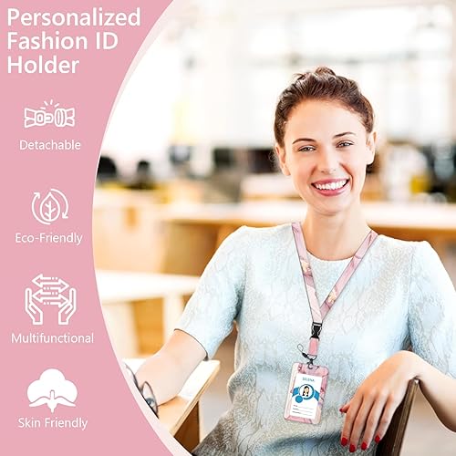 Miniatura 2 de Soporte para tarjeta de identificación, cordón desmontable con tarjetero, llave y tarjetero, soporte retráctil para tarjetas de identificación,
