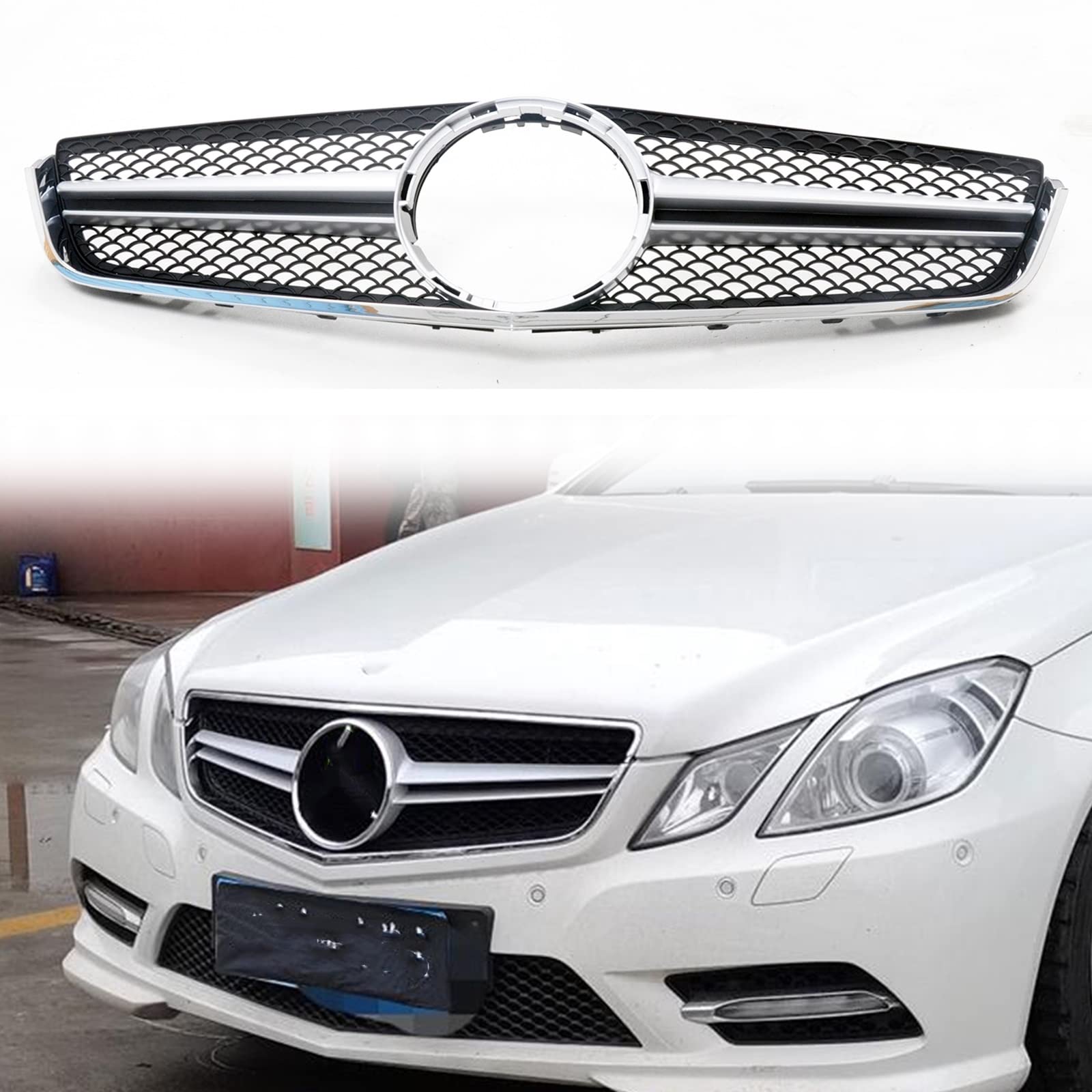 Grille de Calandre Mercedes W207 Coupé 2009-2013 Argent Style AMG