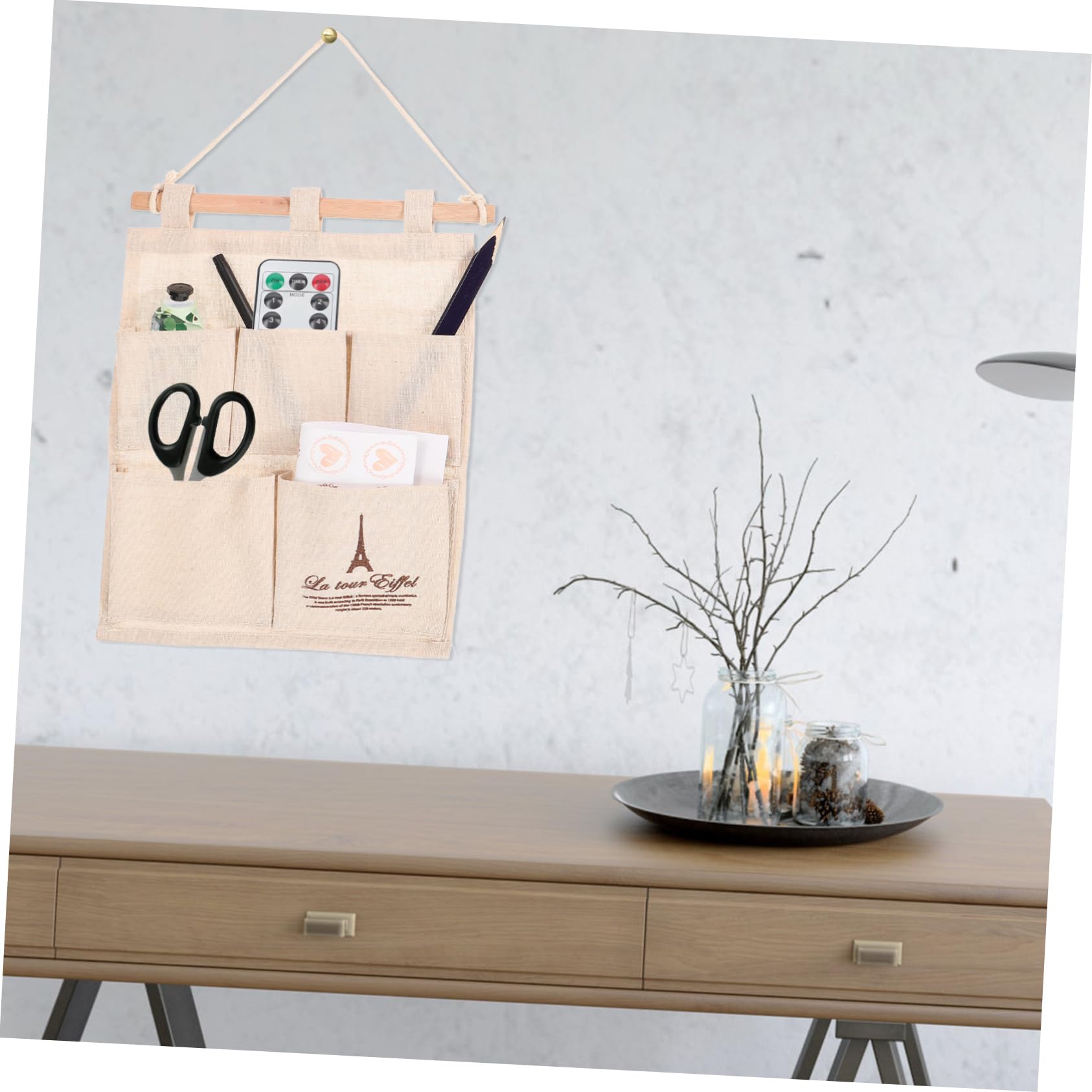 PRETYZOOM 5 Pocket Door Organizer Bag over The Door Sundries Storage Pockets for Living Room