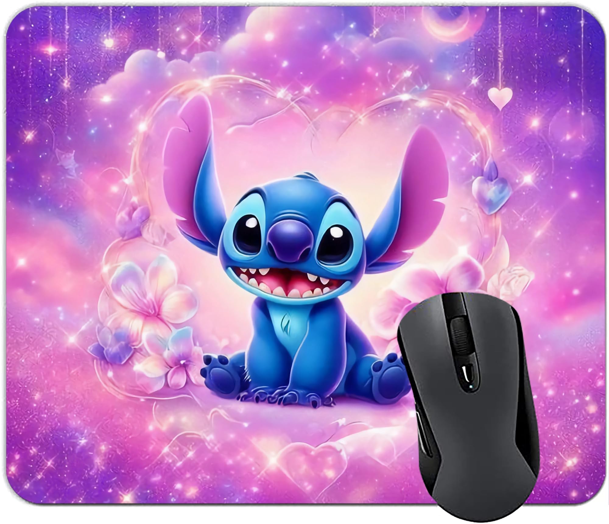 Mouse pad, Anime Game Mouse Pads, Pink Square Waterproof Anti-Slip Rubber Base Mousepad, Suitable for Girls, Children, laptops, Office, Home and Travel Mouse Pads