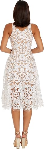 Miniatura 3 de Dress The Population Vestido midi Blair para mujer con escote pronunciado y corte ajustado y acampanado