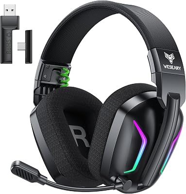 WESEARY Wireless Gaming Headset for PS5, PS4, PC, Switch &am - best headsets esports