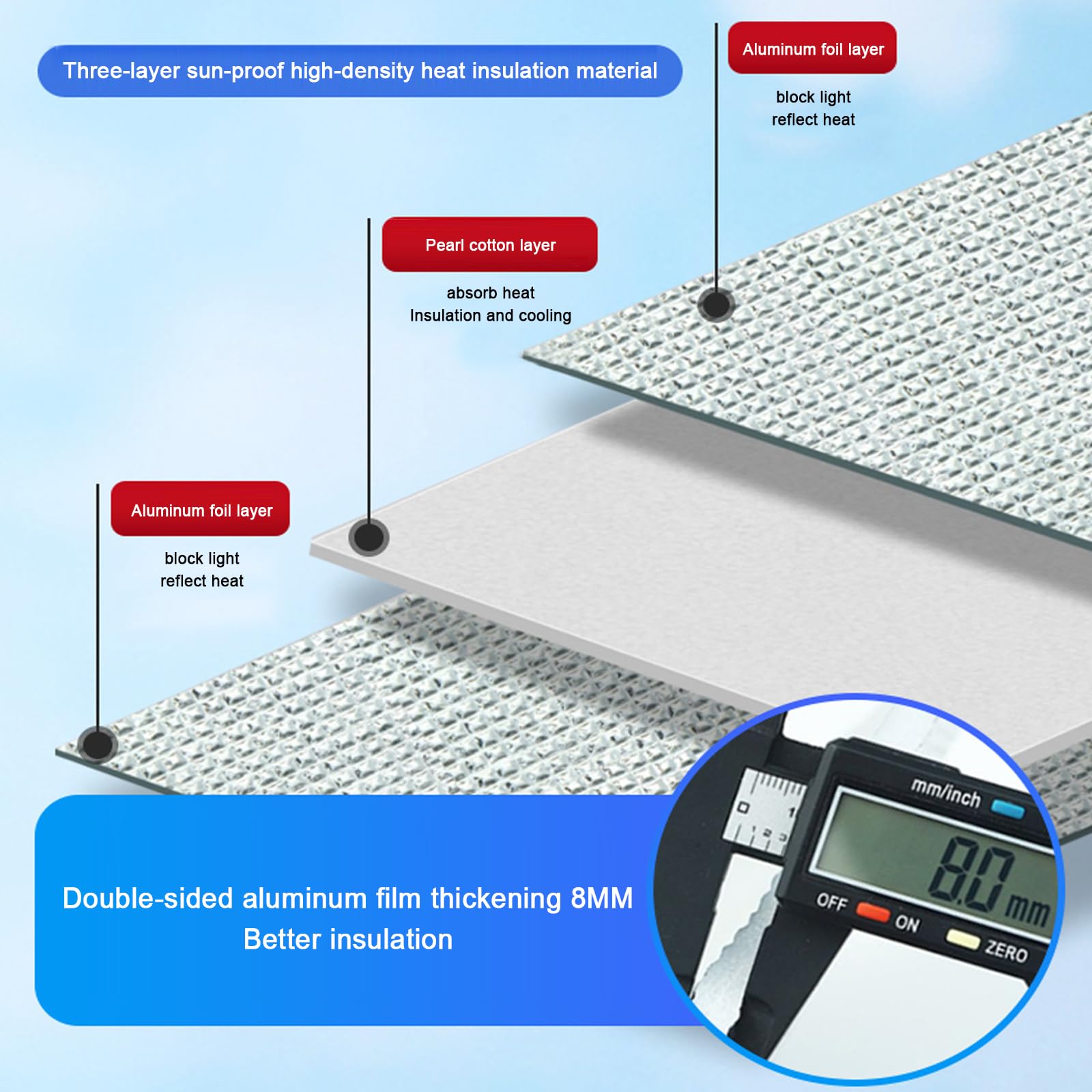 Pellicola per Vetri Finestre Privacy,Pellicola Oscurante Controllo del Calore,Pellicola Riflettente Finestre Anti 99% UV,Pellicola Isolante in Alluminio,per Lavanderie Balcone (130x160cm/51''x63'')