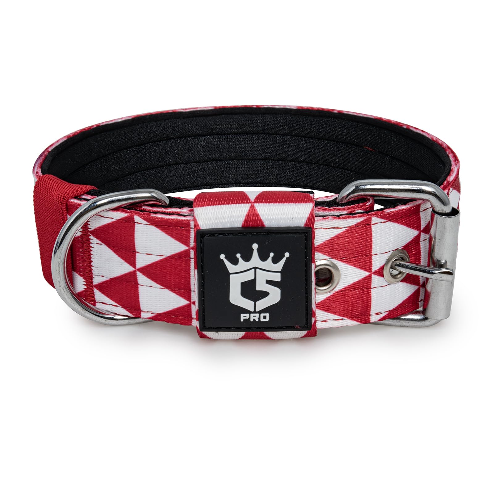 TSPRO Collar Táctico Perro Collar Grueso para Perros 3,8 cm de Ancho Collar Perro Hebilla de Metal Cómodo Collares para Perros Se Ajusta a Cuellos de 44,5 a 52 cm (Geométrico -M)