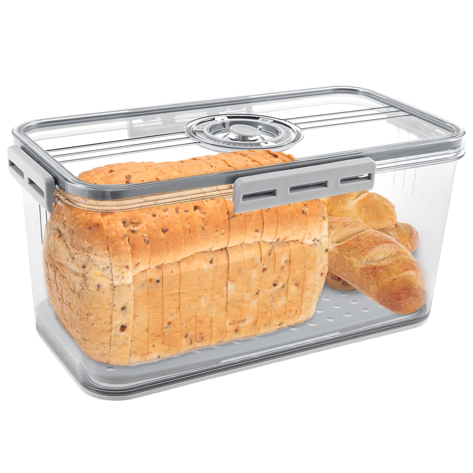 briebe Nordic Portapane da Tavola in Legno di Bambù, Coperchio Scorrevole, Bread Box per la Conservazione di Pane e Dolci, Design Nordico Moderno, Bianco