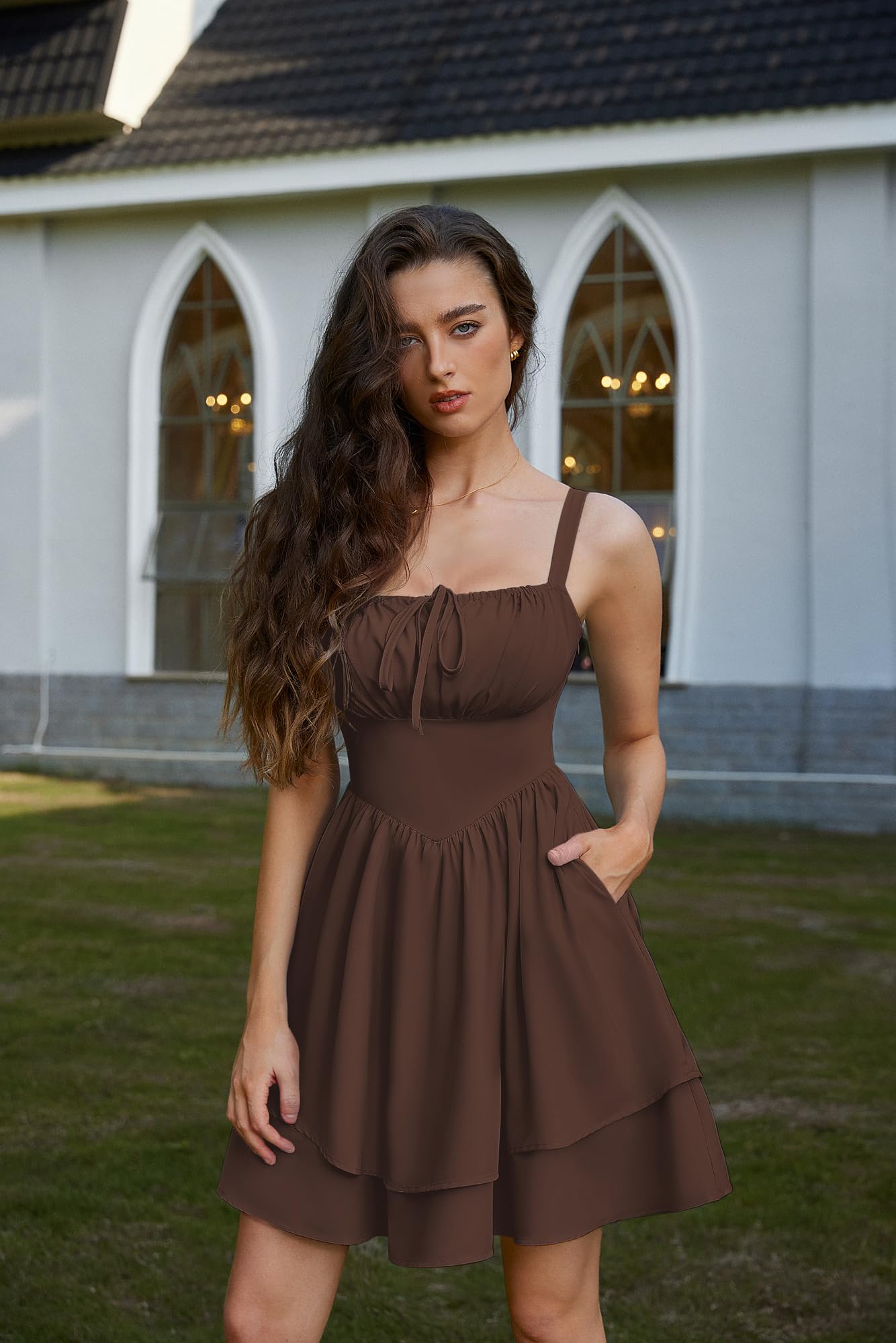 Scarlet Darkness Robe courte de style corset pour femmes et adolescentes, robe d'été à volants, robe pour remise de diplôme ou bal de rentrée