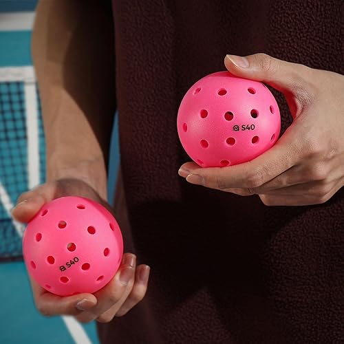 Miniatura 7 de A11N S40 - Pelotas de pickleball para exteriores, aprobadas por Pickleball de Estados Unidos para jugar en torneos, paquete de 361250, verde neón,