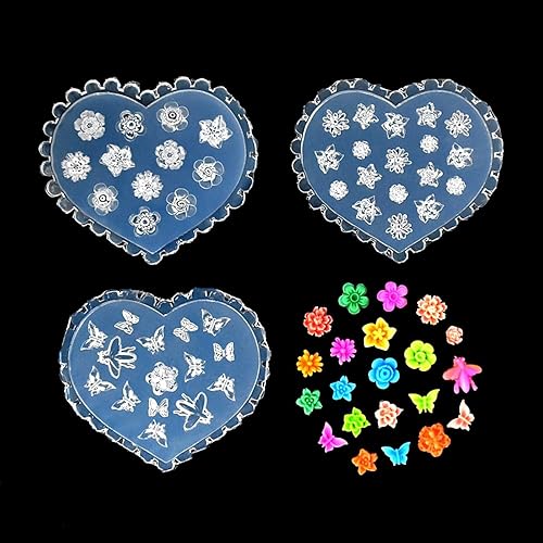 Miniatura 10 de Exquisito juego de moldes de arte de uñas florales y arco, molde de fundición de resina, profundidad 3D, múltiples diseños, adecuado para resina