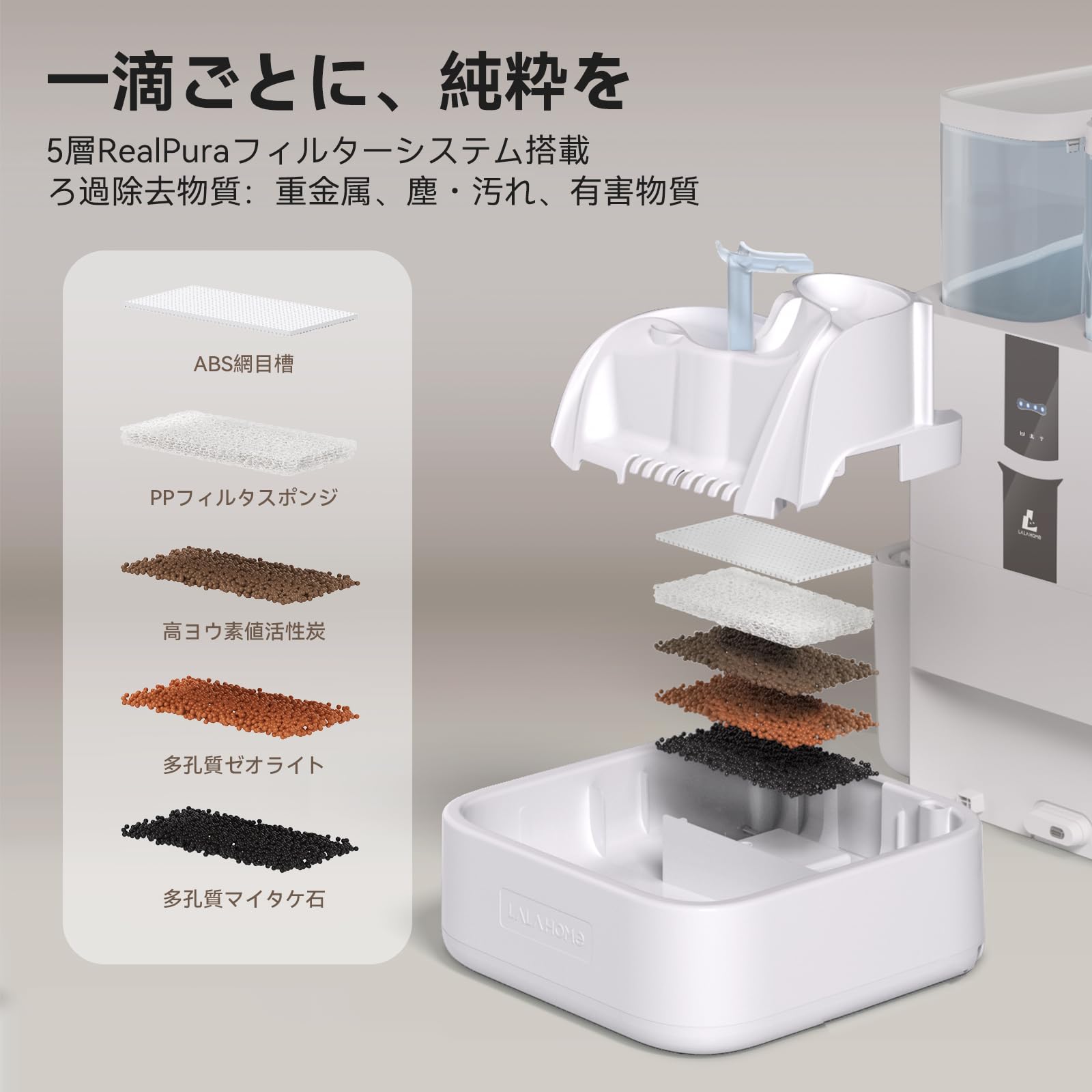 LALA ペット自動給水器 RealFountain猫用給水器犬用給水器 Amazon | LALAHOME RealFountain 自動給水器 猫給水器 犬用給水器 革新