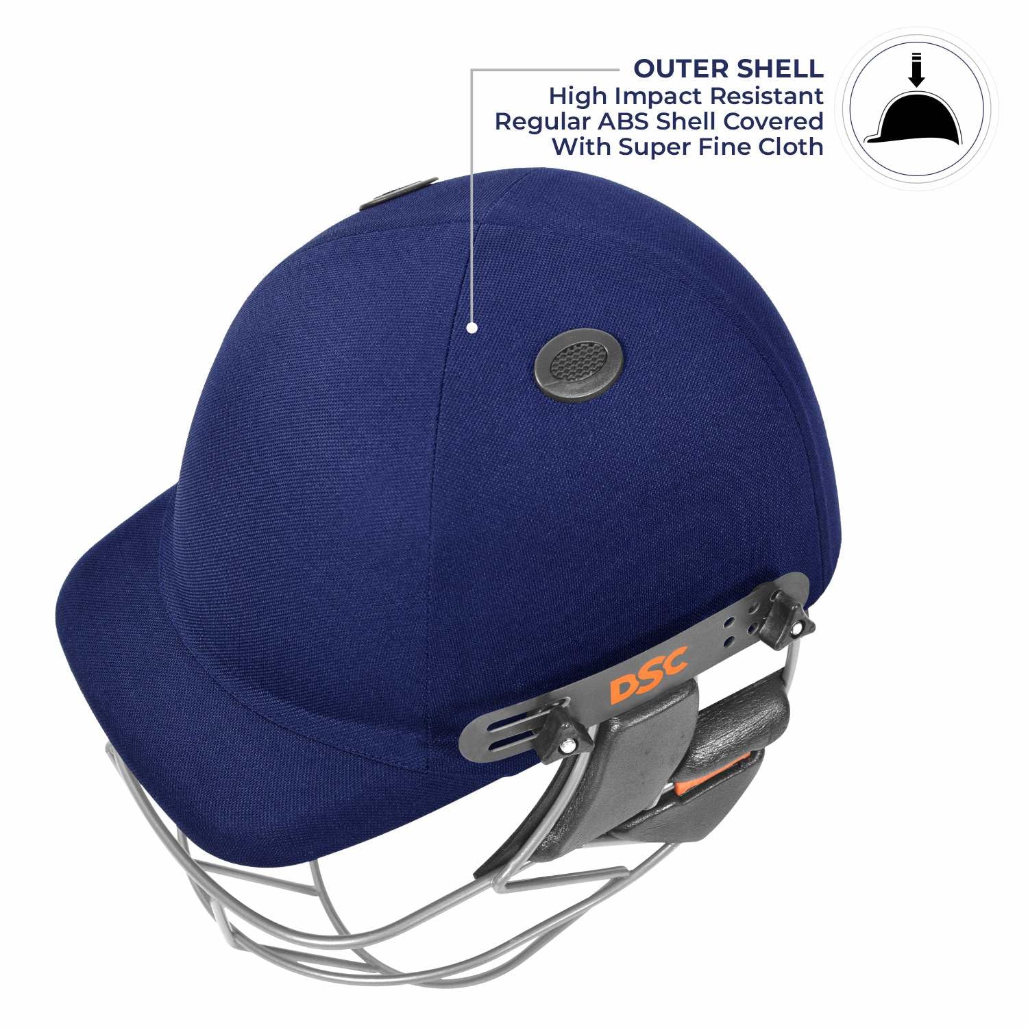 DSC Punch Cricket Helmet for Mens, Colour - Navy, Size - Large 4