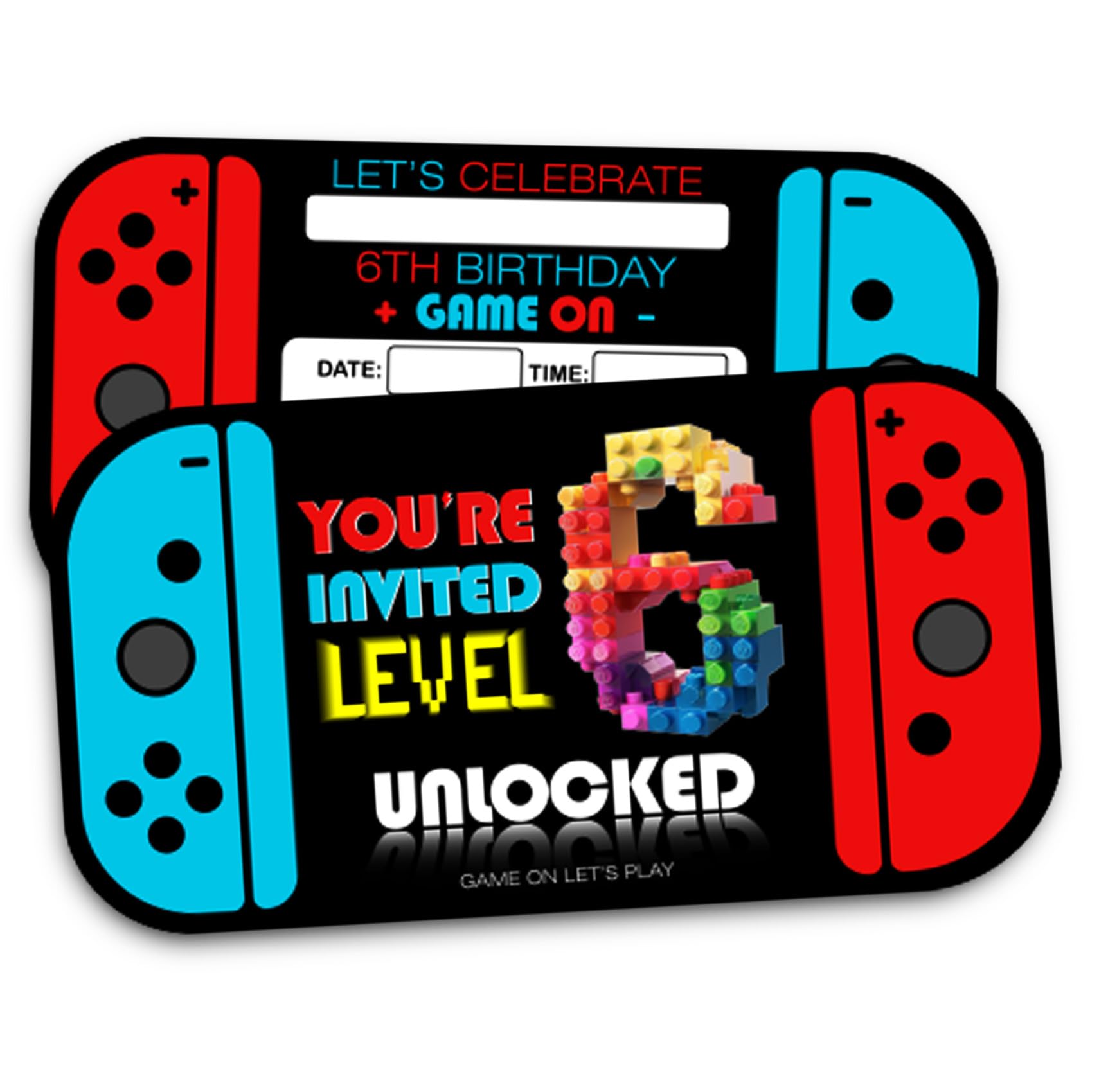 XIAOPNN Video Game Birthday Party Invitation, Games Birthday Party Supplies, 30 Cards With 30 Envelopes