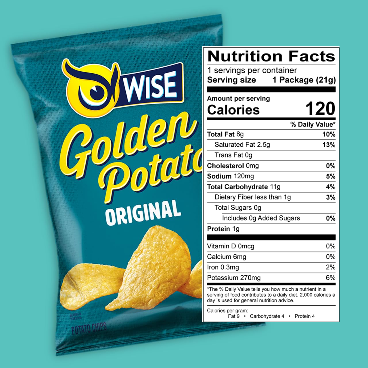 Wise Golden Original Potato Chips (Wise Snacks Original, 0.75 Oz - 40 Count)