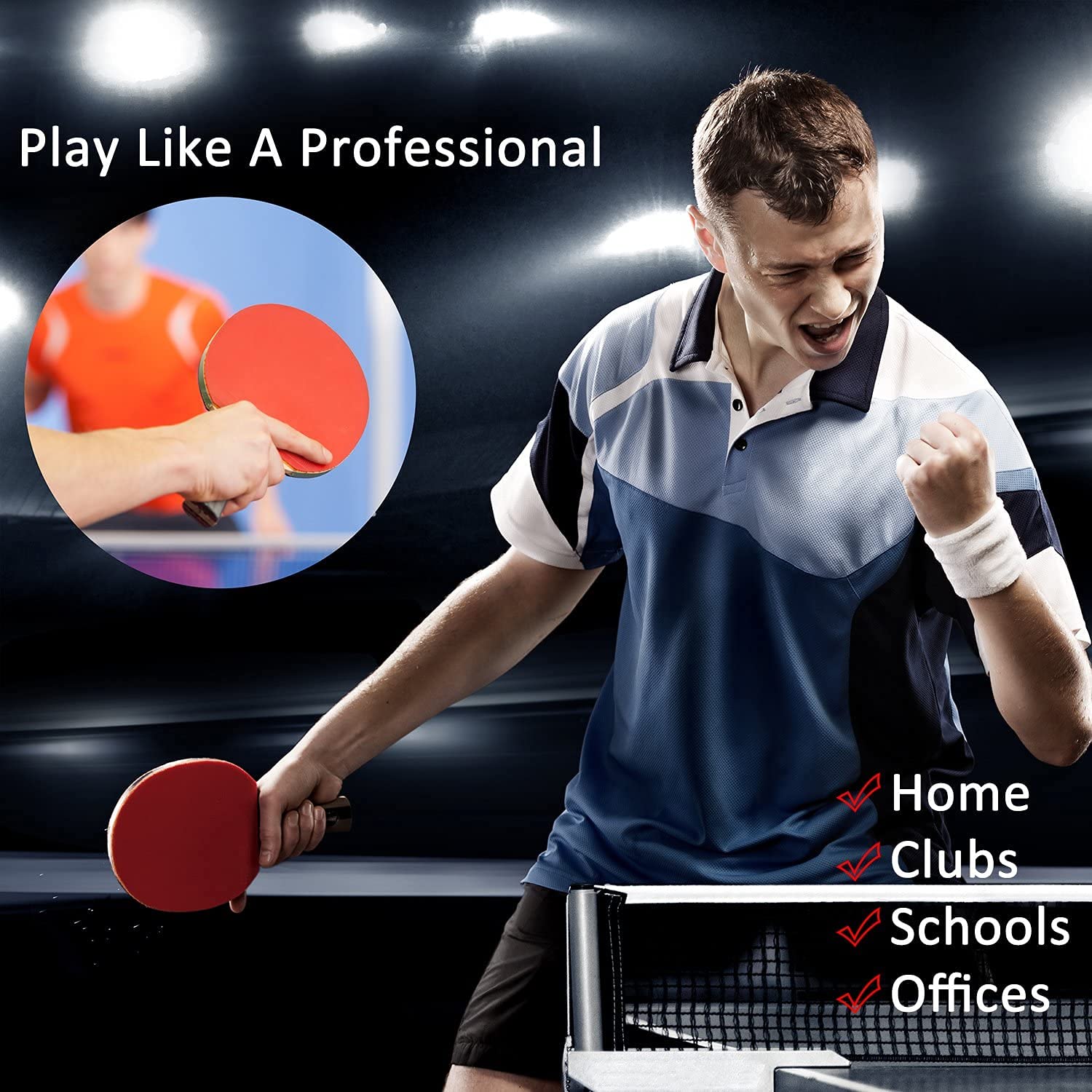 Raquetas de Tenis de Mesa Profesional, 2 Raquetas Ping Pong, 3 Pelotas