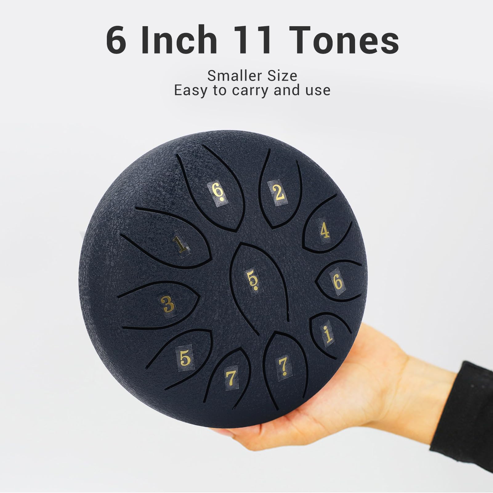 Generic Bęben Ręczny 11 Tonów Stylowy Bęben Deszczowy do Ogrodu Ze Stali Węglowej 6-calowy Chakra (BLUE)