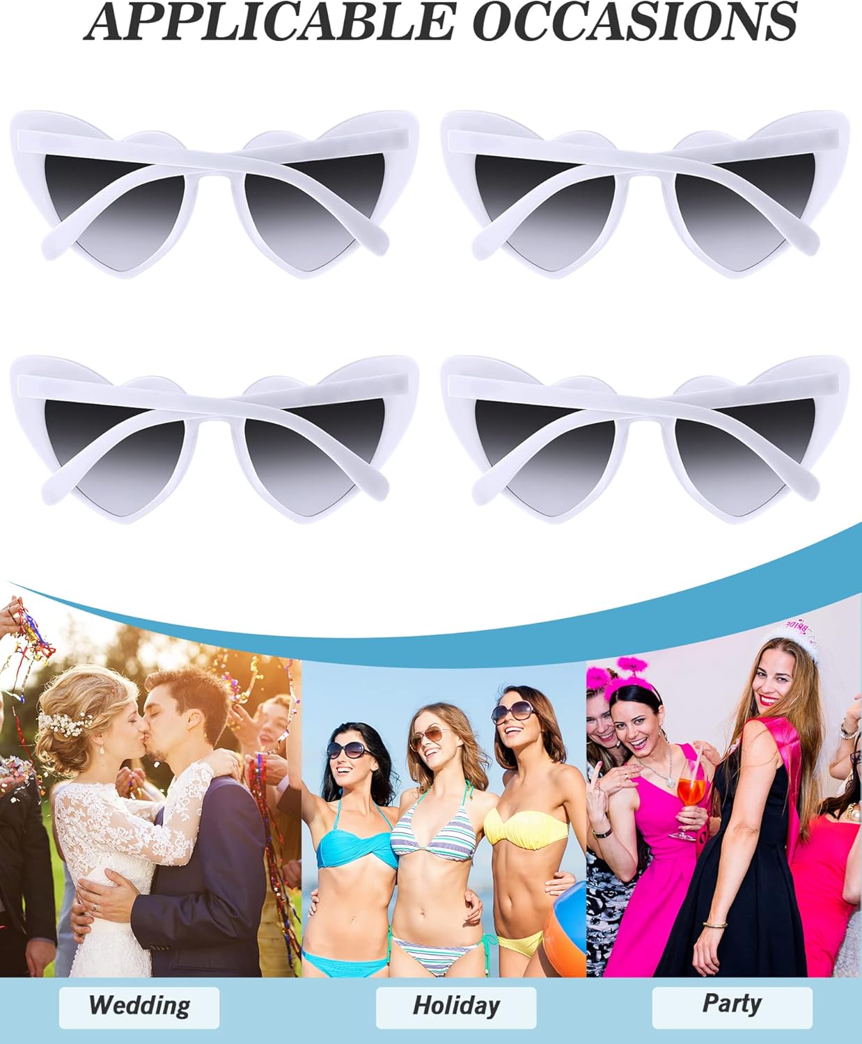 Hoteam 100 Pairs Valentine's Day Heart Shaped Sunglasses Bulk Wedding Gifts Bachelorette Party for Guests Reception Favors - Image 4