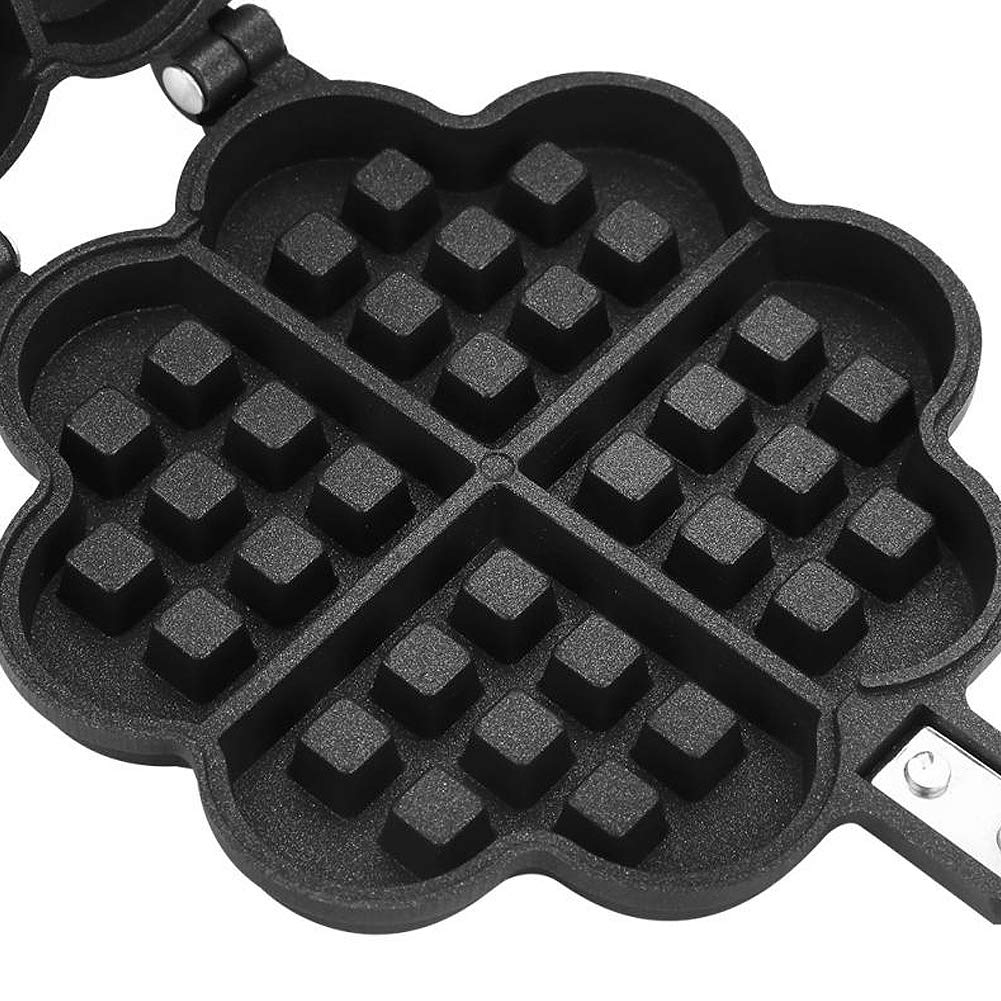 CANDeal Padella per Waffle Antiaderente a Forma di Cuore Waffle belgi, tostapane, tostapane, Colazione, Utilizzare sul Piano Cottura