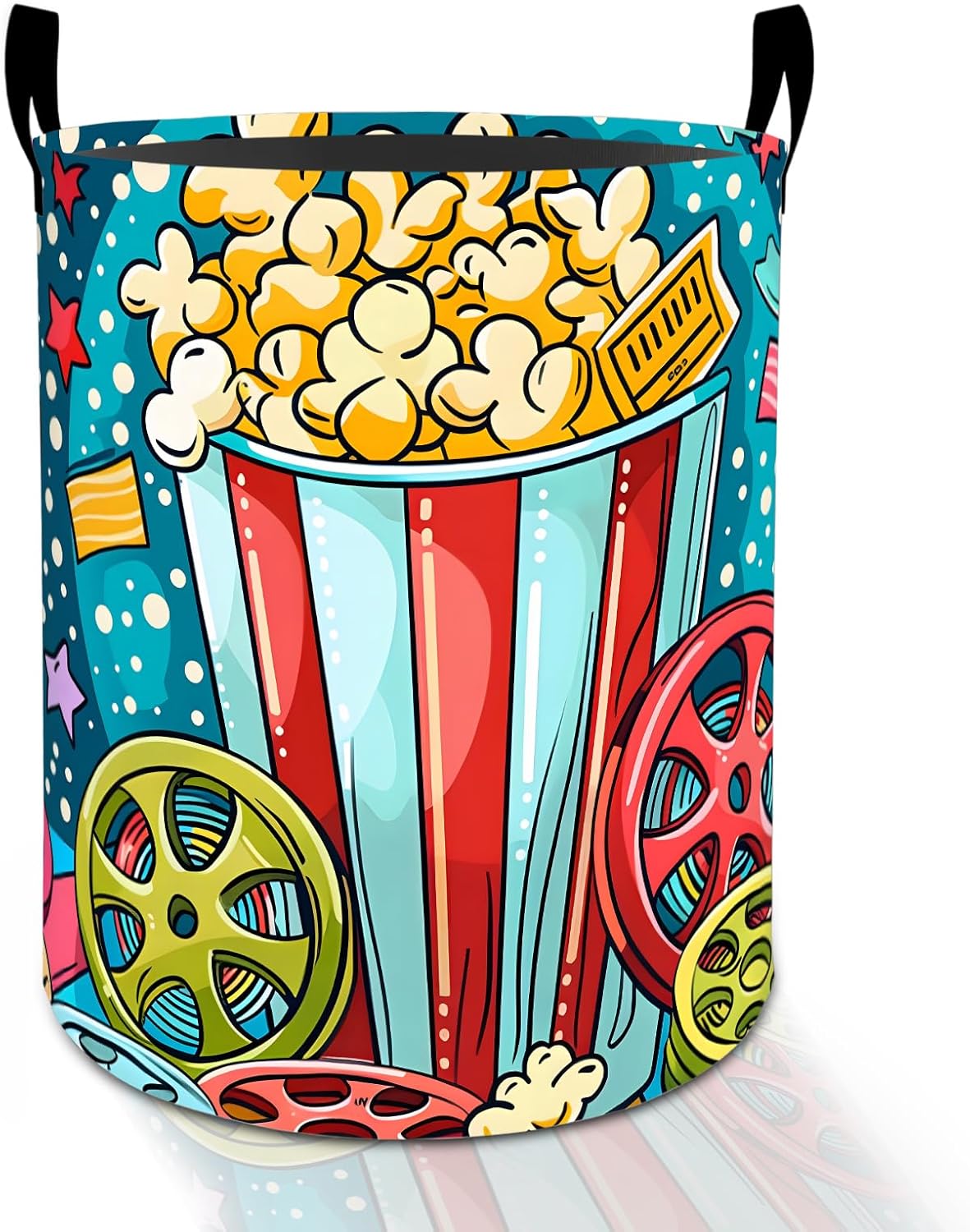 Funny Crazy Chicken Laundry Basket Hamper for Boys Girls Kids Adults, Foldable Waterproof Oxford Clothes Storage Bin, Colorful Cartoon Farm Organizer for Bedroom Bathroom Room Decor 19.7"x15.8"