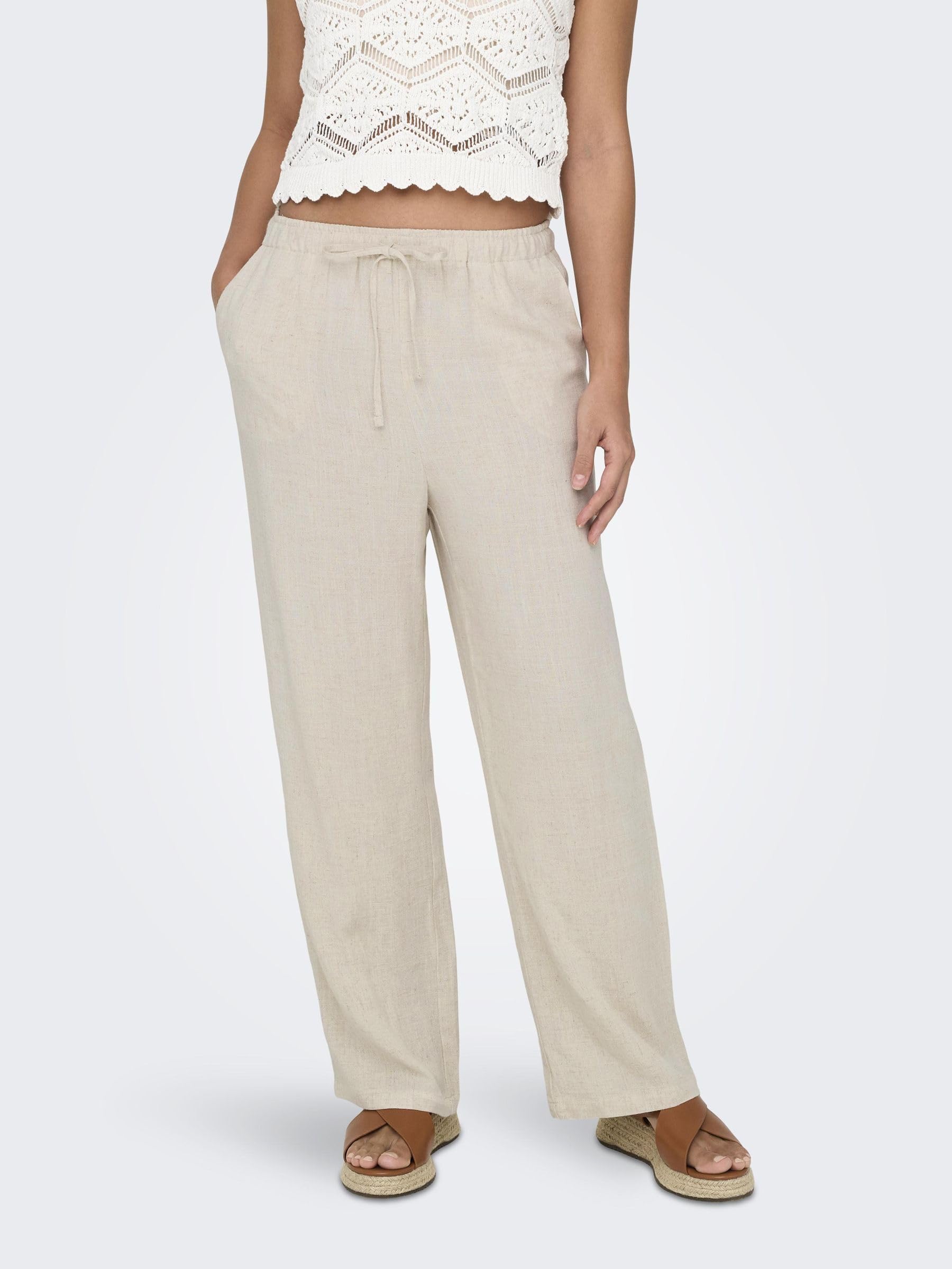 ONLY Female Hose ONLSIESTA Gerade geschnitten Leinen Hose | Trousers