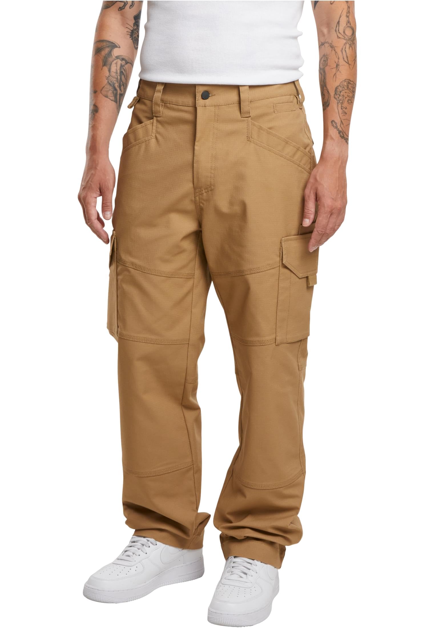 Brandit Tactical Ripstop Trousers Uomo Pantaloni Modello Cargo Nero