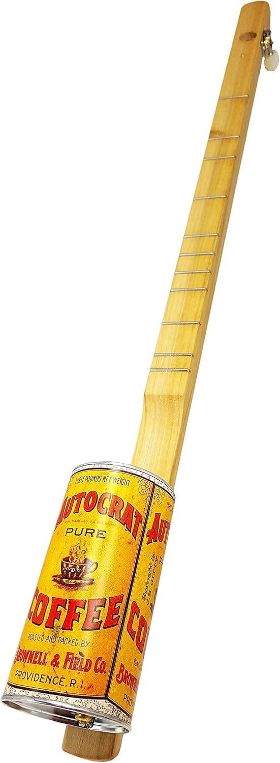 "Autocrat Coffee" One-String Acoustic Canjo by The American Canjo Company - features vintage coffee can design