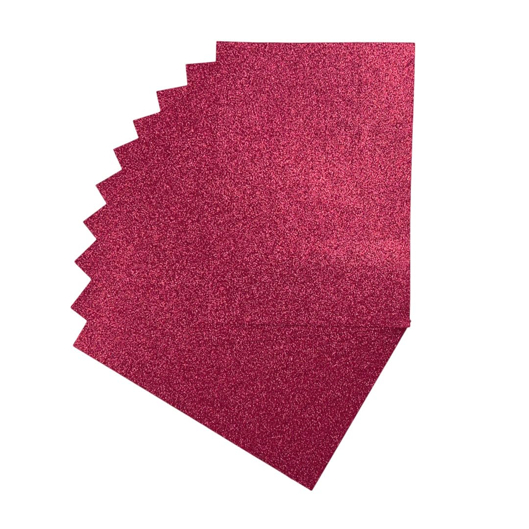 Pack of 10 A4 Hot Pink Glitter EVA Foam Sheets — image 1
