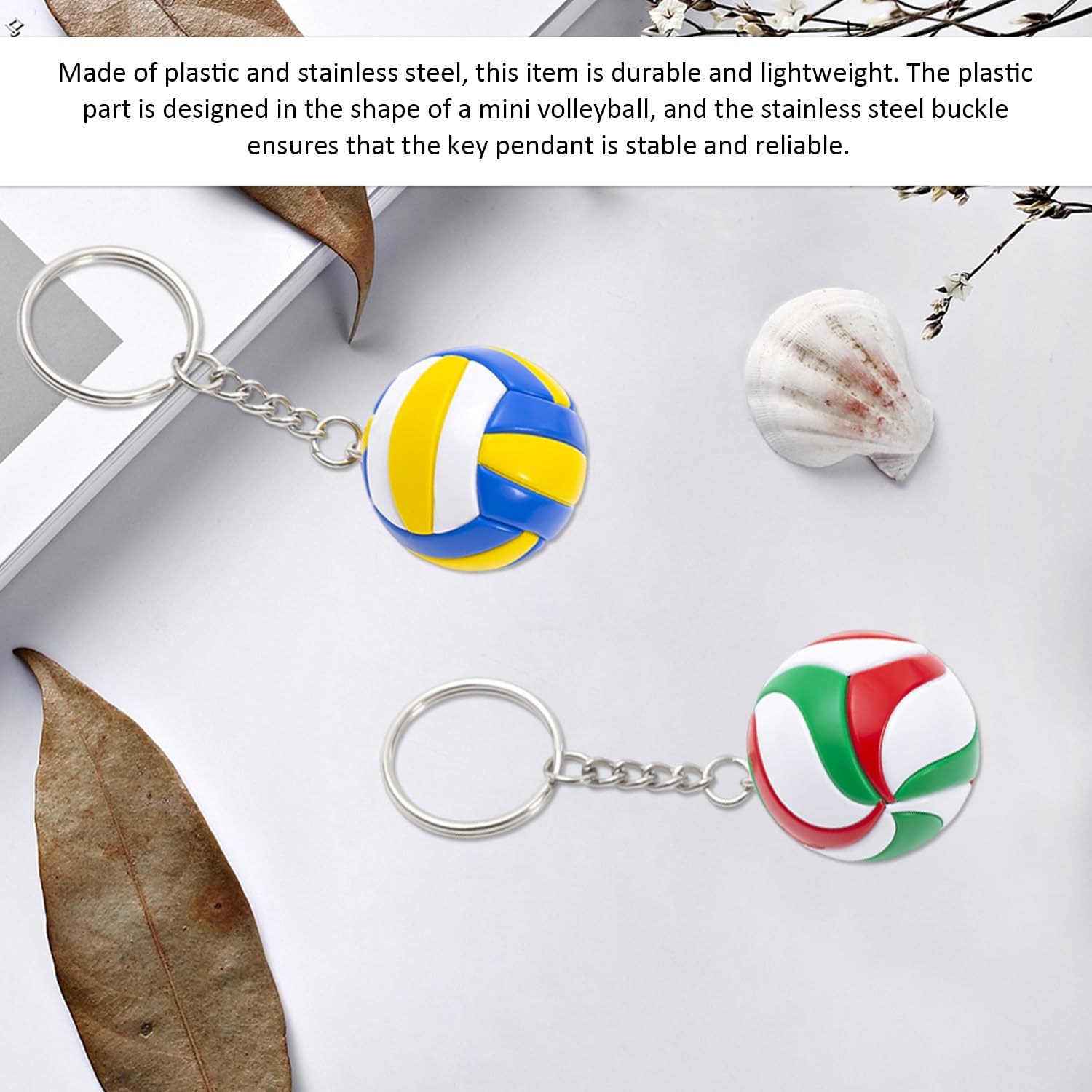 Confezione Da 2 Portachiavi Da Pallavolo, Mini Pendenti Da Pallavolo, Portachiavi Creativi, Souvenir Sportivi, Portachiavi Decorativi