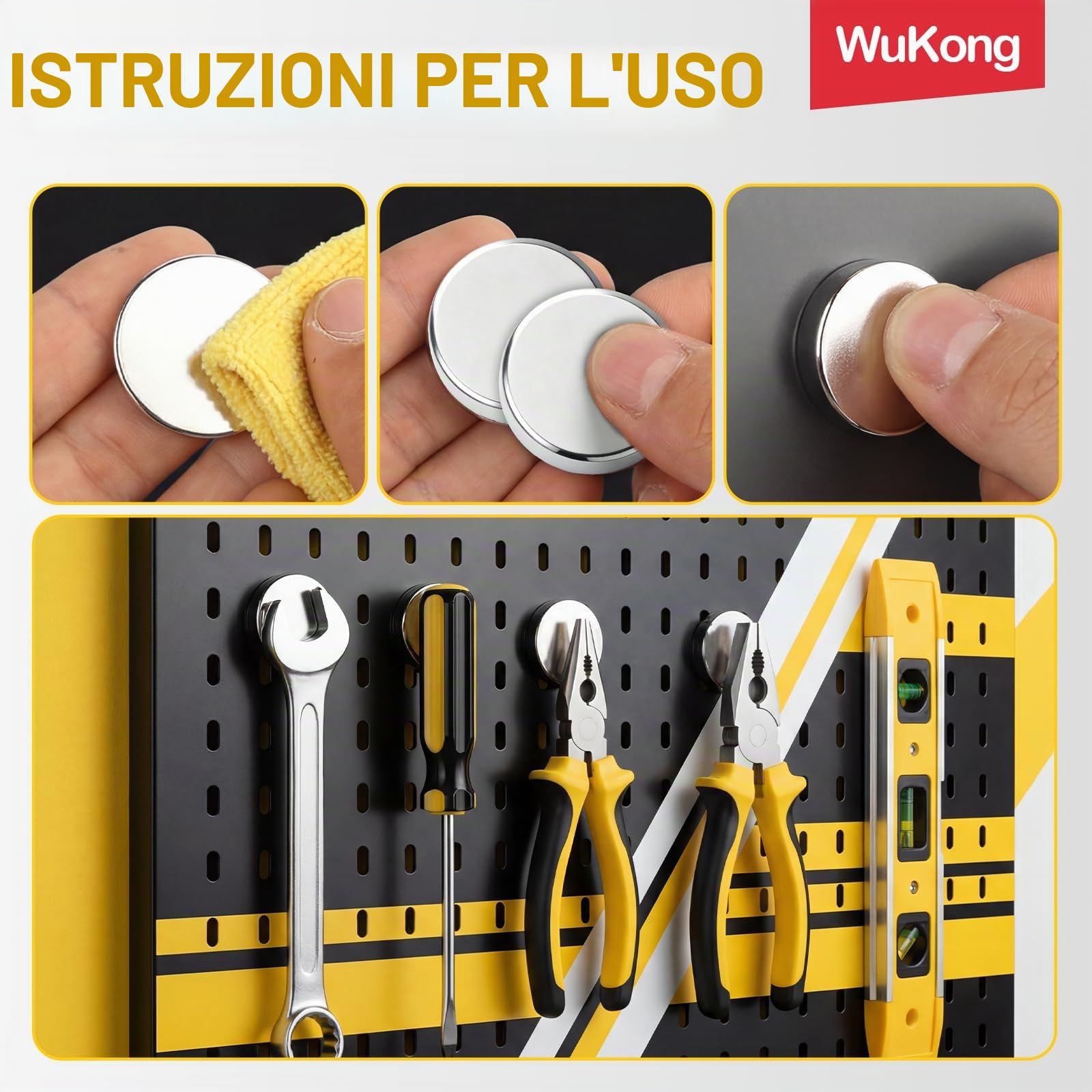 Wukong N45 Mini Magneti Forti, 3x2mm | 60 pezzi Magneti al neodimio Piccoli ma forti per il frigorifero, l'ufficio, la stampante 3D, il modellismo e il fai da te