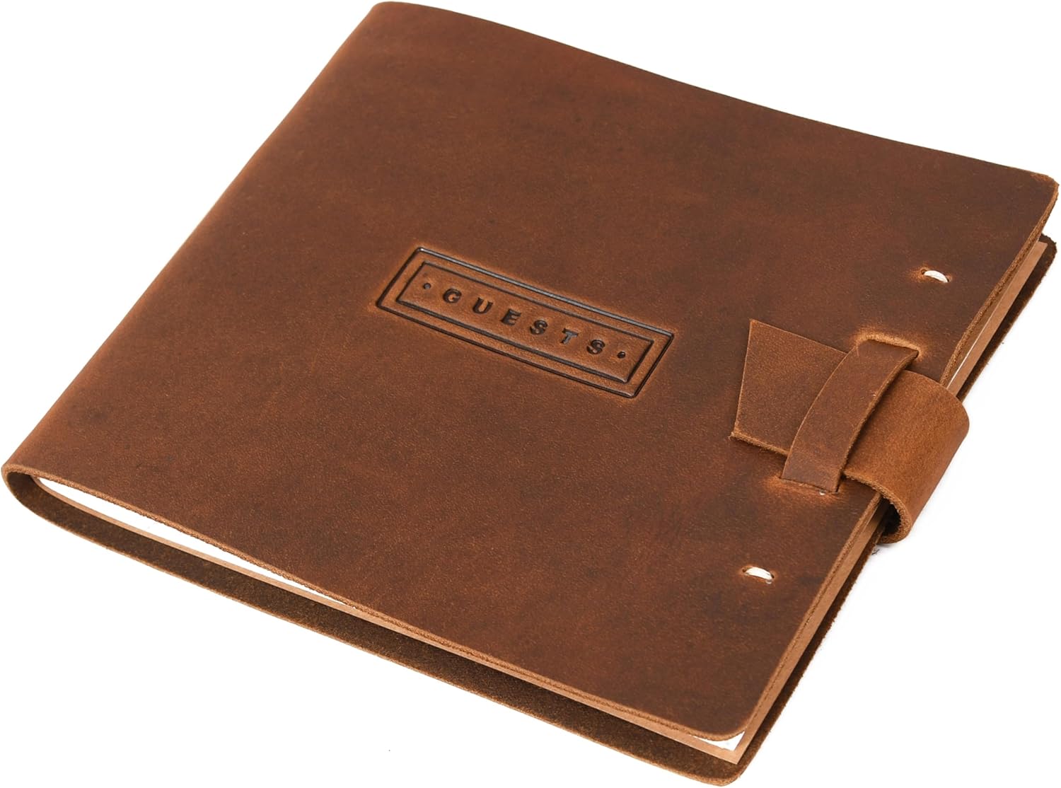 Tolredo Canadian Premium Guest Book Guest Sign-in Book Guest Registry Logbook Journal Top Grain Cowhide Leather Visitor Register 50 Rough-cut Templated Pages, 300 Guest Entries