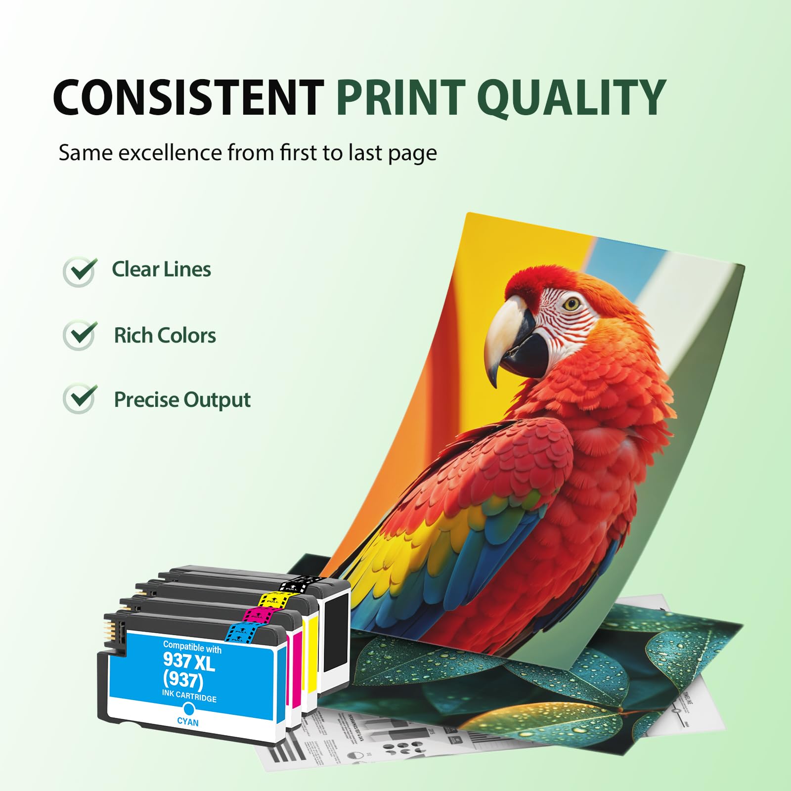 937XL 937 9720e 9730e 9120e Cartuchos de Tinta para HP937 937e Multipaquete | Reemplazo para HP OfficeJet Pro 9135e 9125e 9720e 9132e 9122e 9110b 9120b 9130b Impresoras (Negro Cián Amarillo Magenta)