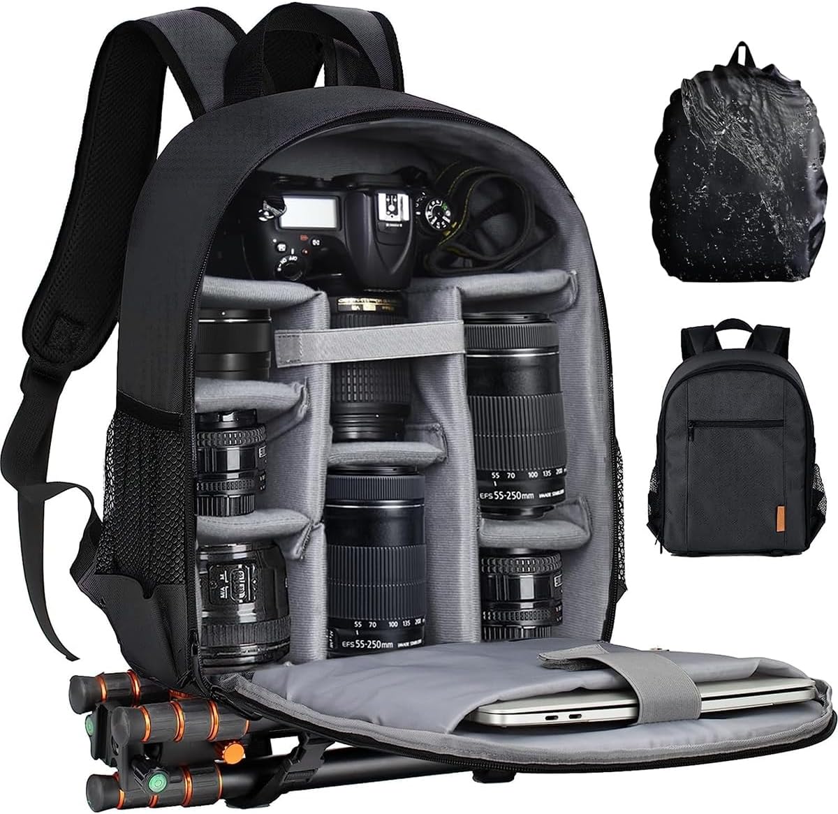 Camera Backpack Bag - Professional DSLR Camera Bag with Waterproof Rain Cover Laptop Compartment Photograhy Backpack Case
