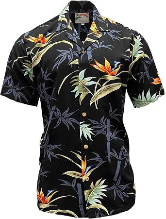 Paradise Found Mens Hawaiian Shirt - Paradise Black | 100% Rayon Button Down Made in Hawaii, Summer Aloha Beach Wear - X-Small