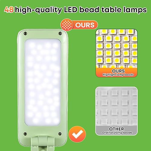 Miniatura 7 de VAVOFO Lámpara de escritorio inalámbrica, lámpara de escritorio alimentada por batería de 6000 mAh, lámparas de escritorio plegables, tres