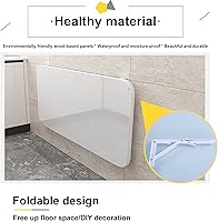 Vista 4 de Mesa plegable de lavandería, mesa de madera para montar en la pared, escritorio para computadora, mesa de pared estable y resistente para cocina