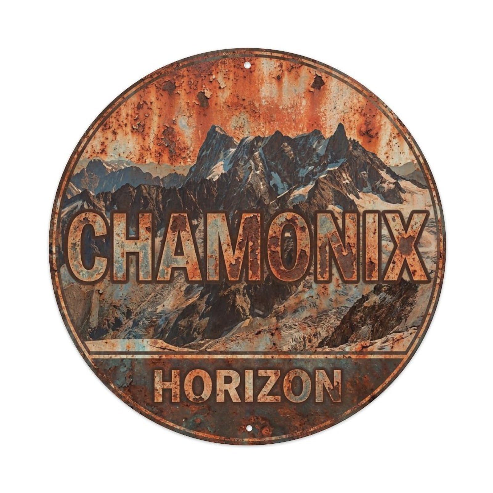 Vintage Travel Chamonix France Horizon Metal Tin Sign