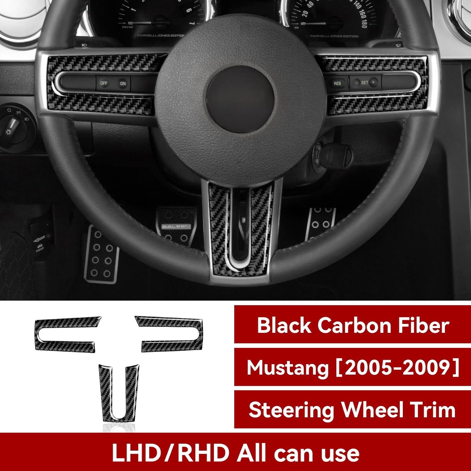 Car Sticker Decal Carbon Fiber Interior Trim for Ford Mustang GT Shelby 2005 2006 2007 2008 2009 S197 Accessories