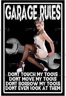 Vintage Metal Sign GARAGE RULES 12X18 inch Home Decor Inside Outside Bar Kitchen Pub Decorative Plaques